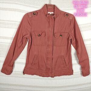 Maurices Pink Utility Jacket 4 Pocket 100% Cotton Casual Coat Size XS